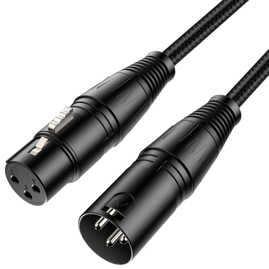 New Bee XLR Kabel Mikrofonkabel 7.6M, 3 polig Stereo XLR-Kabel, Stecker auf Buchse, für Heimstudio,