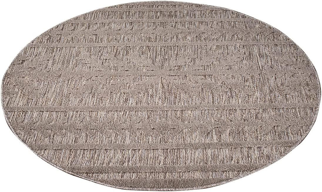 carpet city In-& Outdoor Teppich - Rund 120 cm - für Innen-& Aussenbereich - Wetterfest Balkon-Teppi