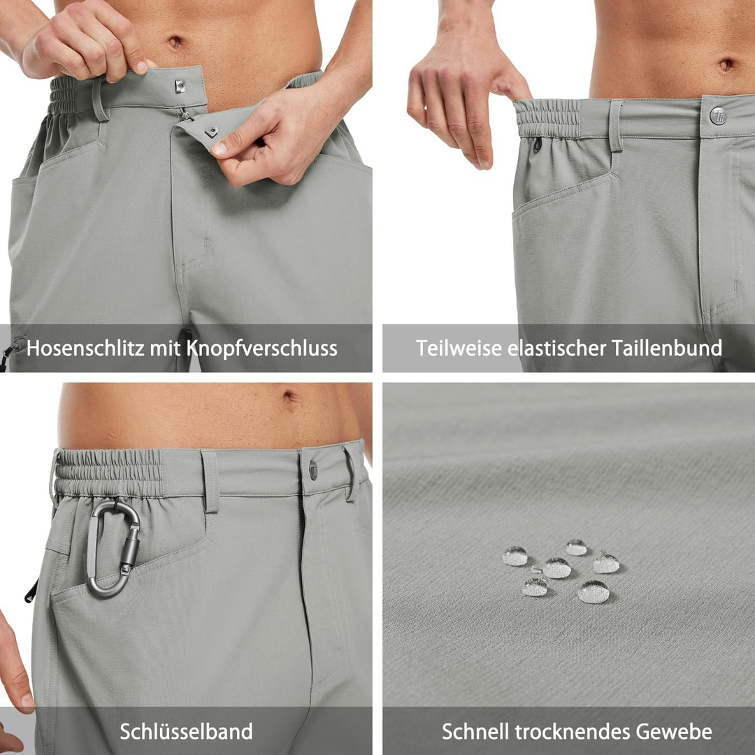 Kurze Hosen Herren Wanderhose Cargo Shorts Wasserabweisend Leichte Atmungsaktiv Outdoorhose Sommer S