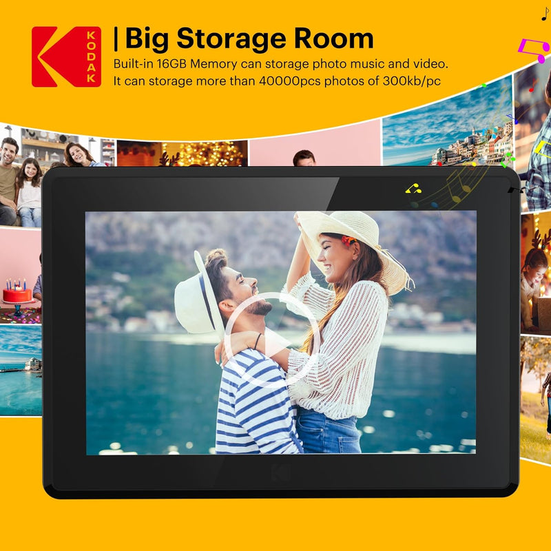 KODAK Digitaler Bilderrahmen 10 Zoll WLAN Elektronischer Bilderrahmen HD IPS Touchscreen Smart Fotor