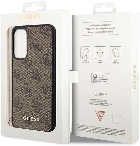 Guess GUHCSA34GF4GBR Hülle für A34 5G A346 braun hardcase 4G Charms Collection