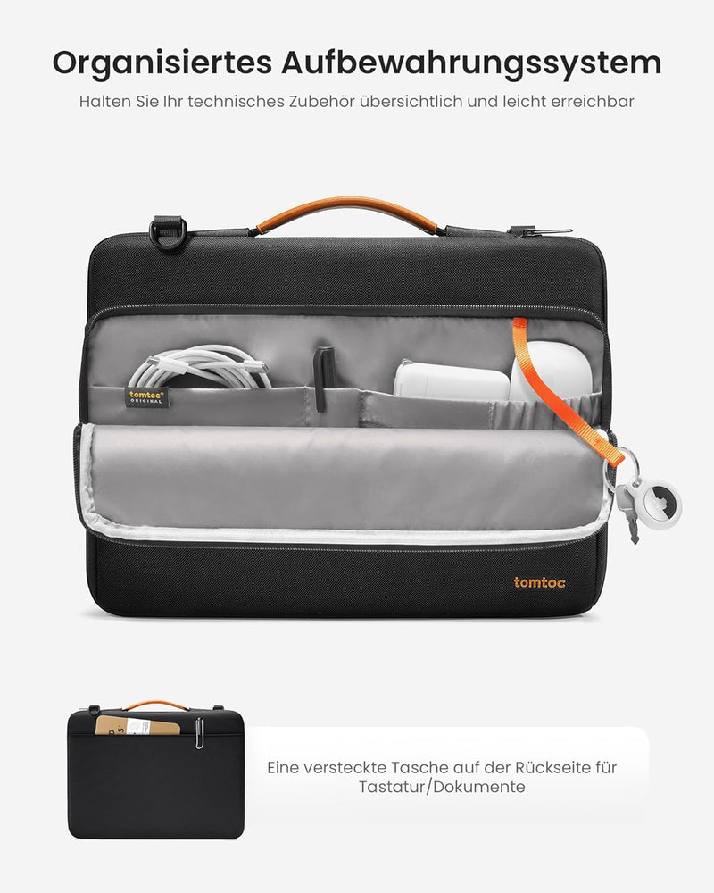 tomtoc 360° Laptop Tasche Hülle für 13 Zoll MacBook Air M2/A2681 M1/A2337 2022-2018, 13-Zoll MacBook