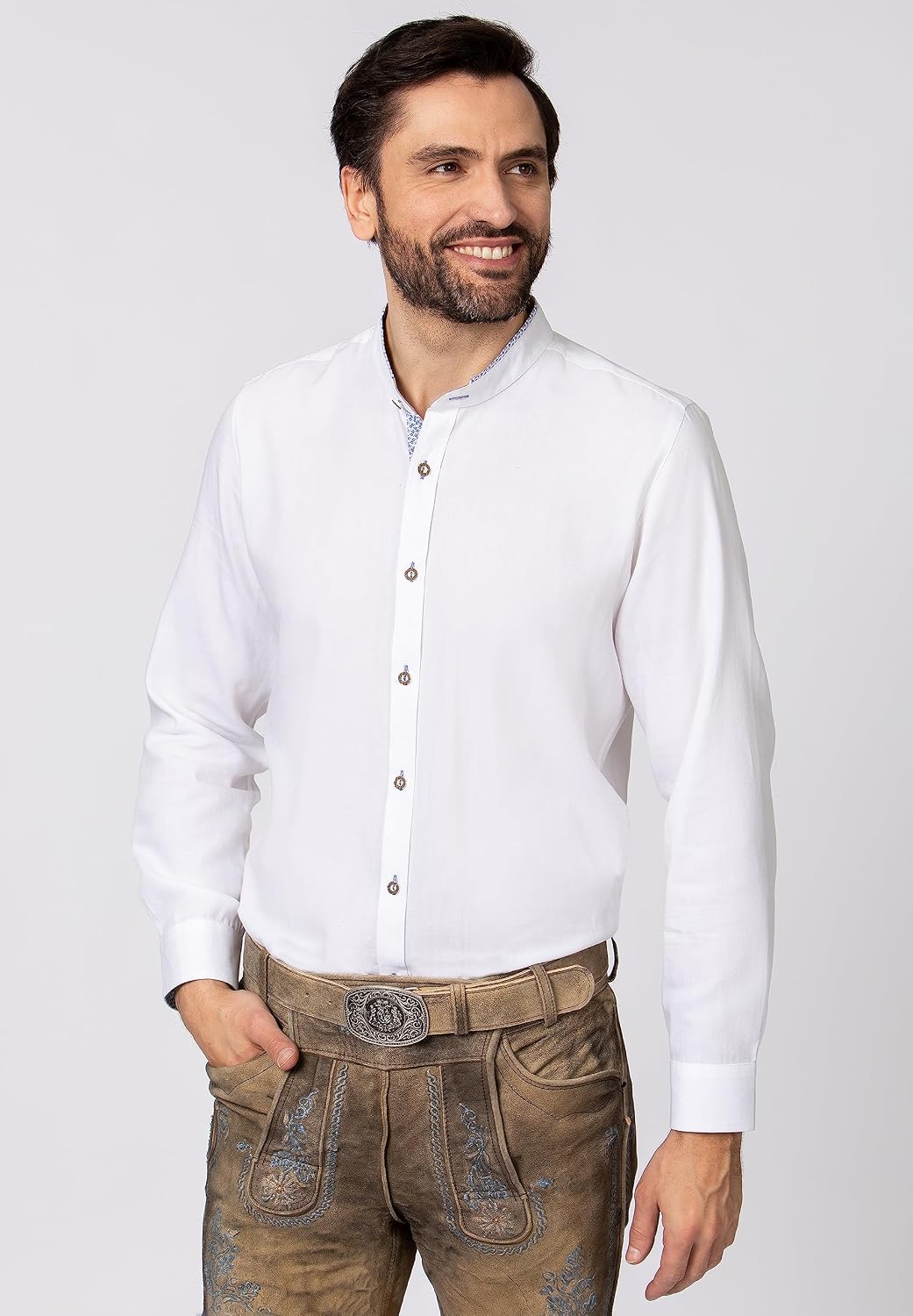 Stockerpoint Herren Raffa Hemd S Weiss-blau, S Weiss-blau