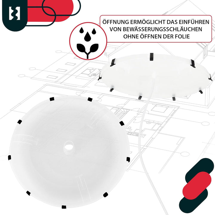 KOTARBAU® 2er Set Tomatentopf - Rankhilfe mit Folie - H: 153 cm - mit Tomatenhaube ⌀ 40 cm - Tomaten