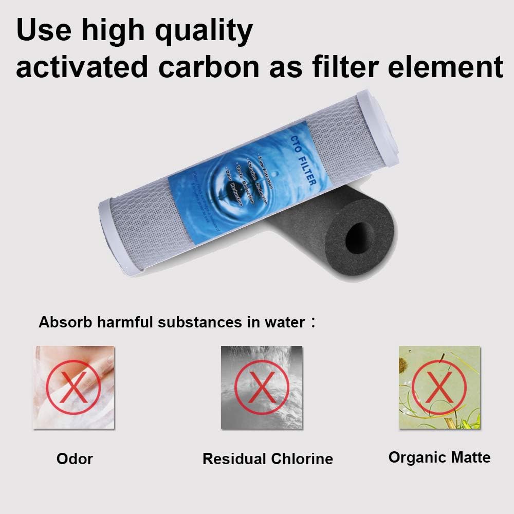 Huining 25,4 x 6,3 cm 5 Mikron Wasserfilter-Set Ersatz-Universal-Kartusche für das ganze Haus RO-Sys