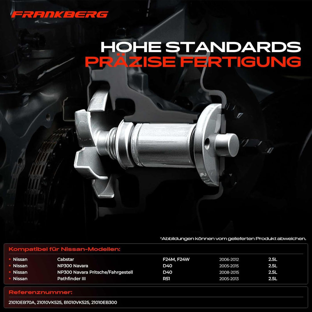 Frankberg Wasserpumpe Kompatibel mit Cabstar F24 2.5L Diesel 2006-2012 NP300 Navara D40 2.5L Diesel
