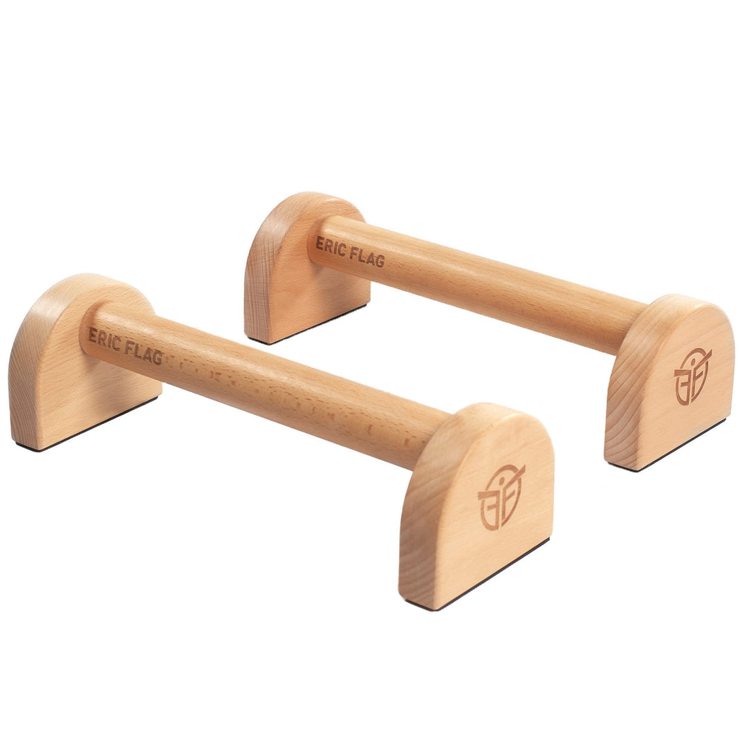 Eric Flag Holz Parallettes Liegestützgriffe, Handstand-Barren Lange für Fitness, Gym, Street Workout