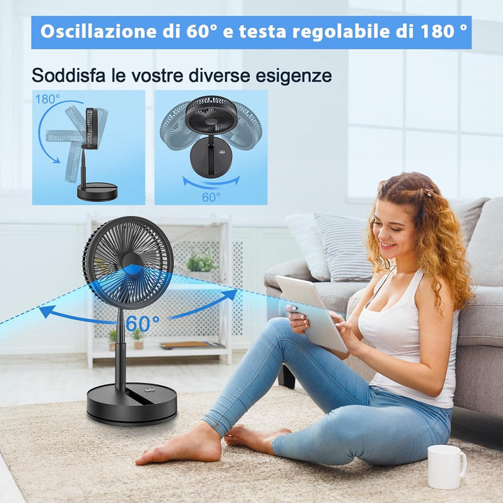 LBSTP 22dB Leise Ventilator mit Fernbedienung-8" Klein Faltbarer Standventilator & Tischventilator m