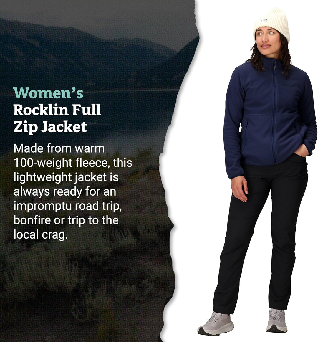 Marmot Damen Wm's Rocklin Full Zip Jacket C20 Warme Fleecejacke, Outdoor-Jacke mit durchgehendem Rei