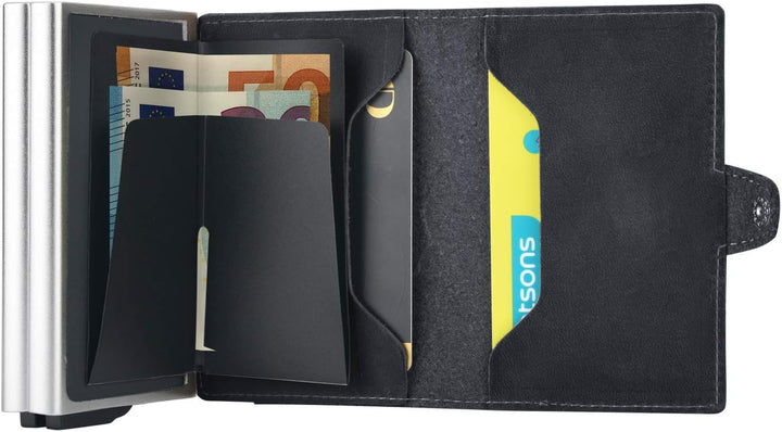 Duo Black Premium Herren Portmonee RFID Schutz Kartenetui Business Geldbörse feinstes A++ Echtleder