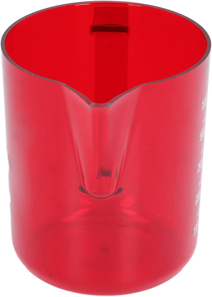 600 ml Acryl-Kaffeekrug, Adlermaul-Wasserauslass, bruchsicherer Aufschäumkrug, rot, Milchkännchen, m