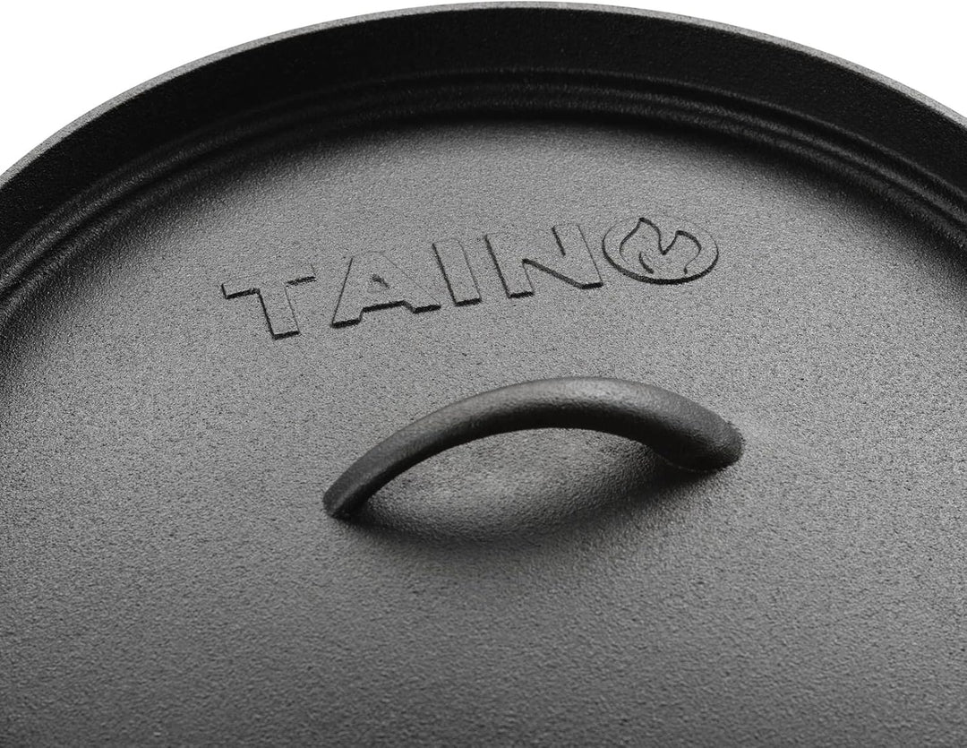 TAINO Dutch Oven Gusseisen-Topf Dopf Feuertopf Deckel-Heber Kochtopf (6 Liter), 6 Liter