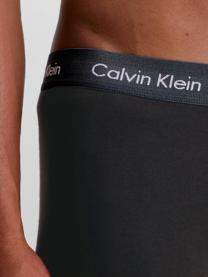 Calvin Klein Herren 3er Pack Boxershorts Low Rise Trunks Baumwolle mit Stretch S B- Ptm Gry, Spc Blu