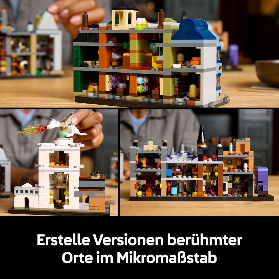 LEGO Harry Potter Die Zauberläden der Winkelgasse, magisches Modell zum Ausstellen, Läden im Mikroma