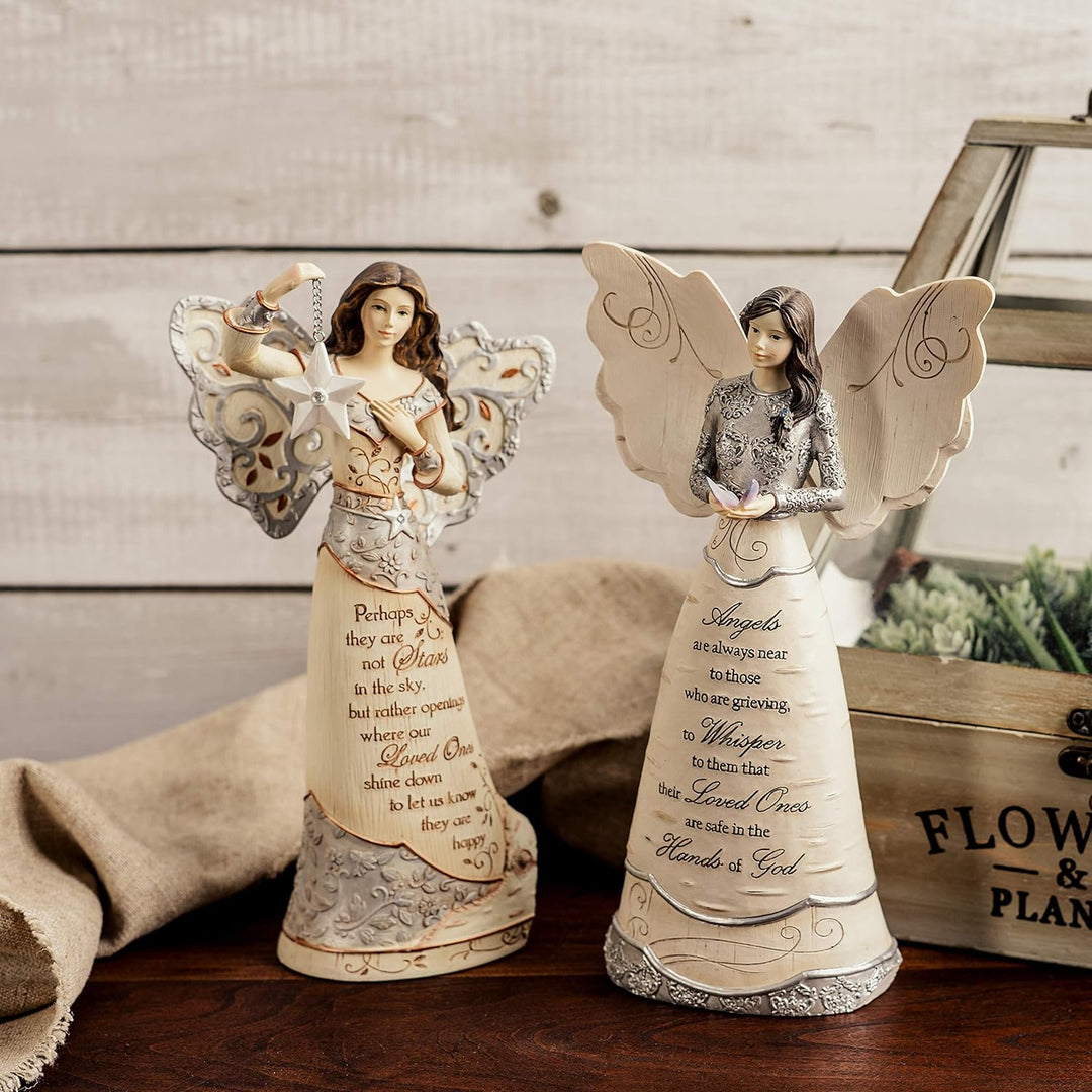 Pavilion Gift Company Elements Beileidsengel mit Stern, 22,9 cm Stars in the Sky, Stars in the Sky