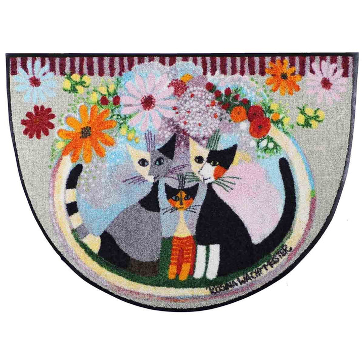 Rosina Wachtmeister Famiglia Con Fiore halbrund Fussmatte 60 x 85 cm Fussabtreter Haus-Türmatte Schm