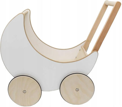 COIL Puppenwagen Lauflernwagen, Lauflernhilfe, aus Holz, Gummiräder, Kinderspielzeug