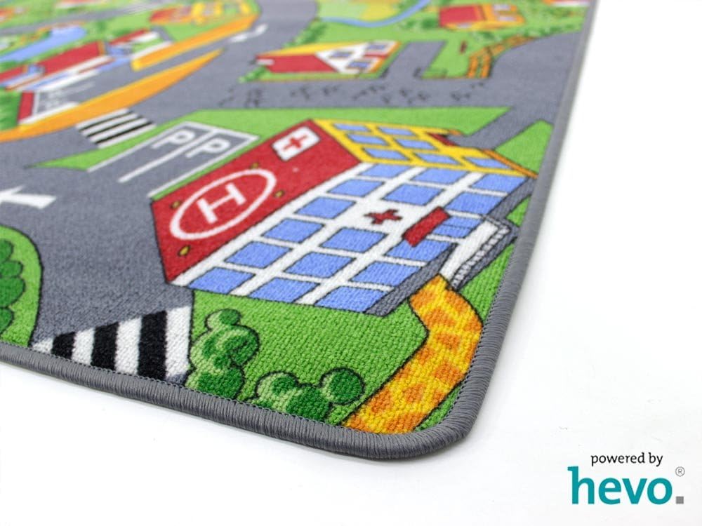 HEVO Stadt Land Fluss Teppich | Kinderteppich | Spielteppich 200x300 cm, 200x300 cm