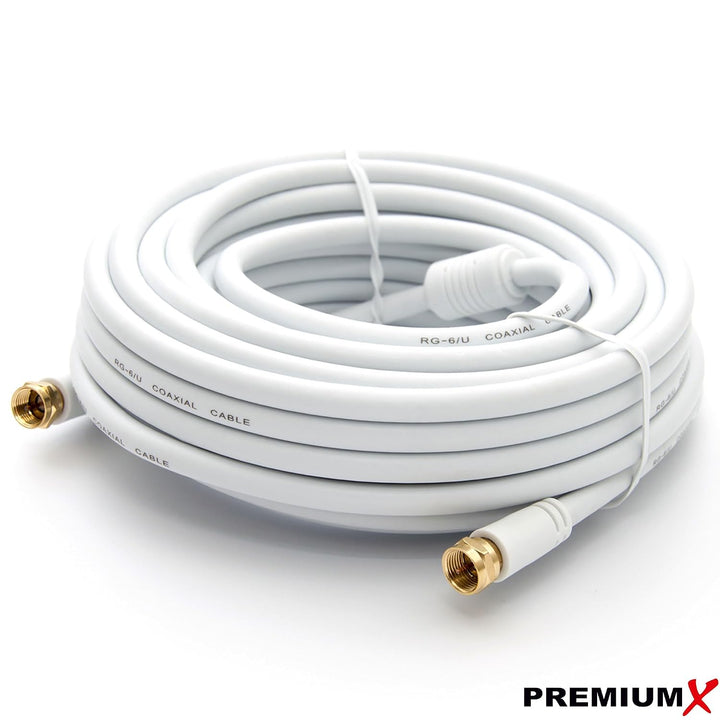 Premium X 30m Basic-Line TV Koaxialkabel mit Vollmetallstecker - doppelt geschirmt >110dB Digitales