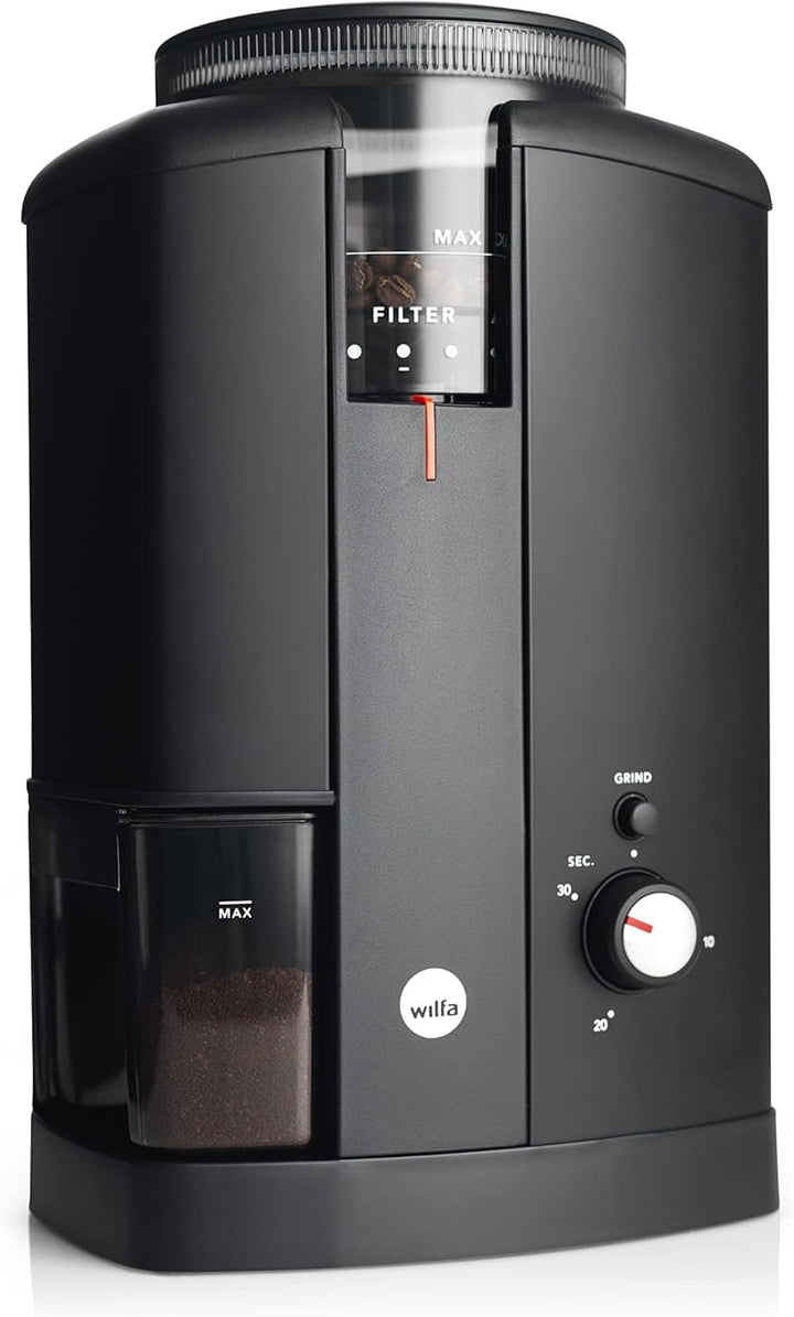 Wilfa SVART AROMA Kaffeemühle - 32 Mahlgradeinstellungen - Kegelmahlwerk - 250g Bohnenbehälter - mit