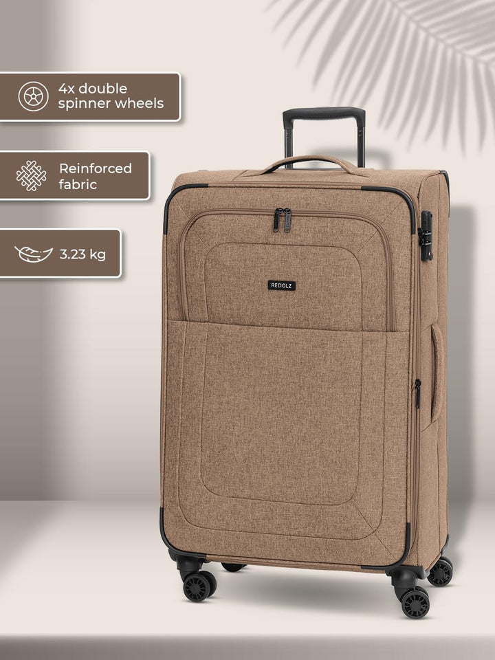REDOLZ grosser Weichschalen Koffer für Damen & Herren | Leichter Trolley 79 cm mit 4 Doppelrollen &