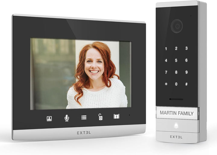 Avidsen Video-Türsprechanlage mit Glasdisplay 17,8 cm (7 Zoll), verbunden mit Ihrem Smartphone mit i