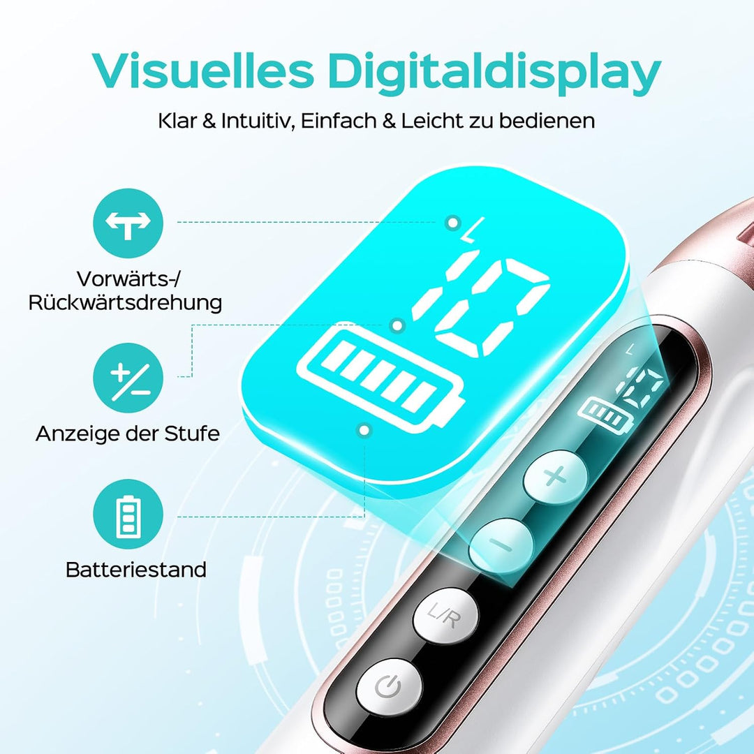 COSLUS C60 Kabellos Elektrischer Nagelfräser, 45000 U/Min für Gelnägel Roségold und Weiss, Roségold