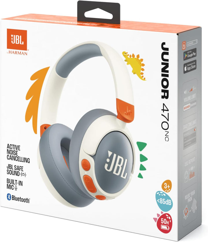 JBL Junior 470 NC, Kabellose Over-Ear Bluetooth-Kopfhörer mit Active-Noise-Cancelling für Kinder, Mi