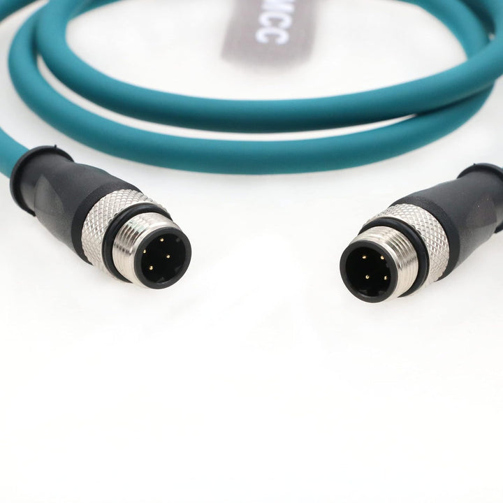 SZRMCC M12 Ethernet Kabel D-Code 4 Pin auf 4 Pin Stecker Cat5e High Flex Wasserdichtes Abgeschirmtes