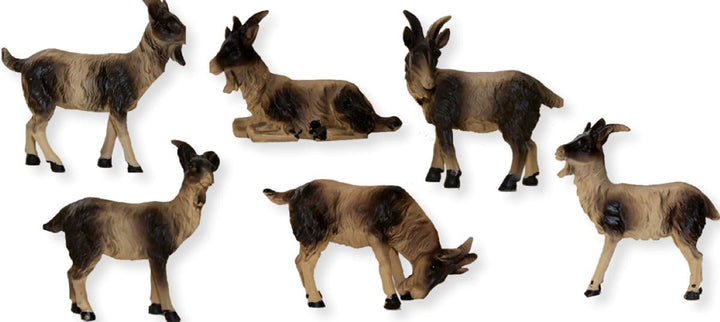FADEDA 6X Ziegen/Höhe:8 cm/handbemalt/detailgetreue Krippen Figuren - Weihnachten Tisch Dekoration K