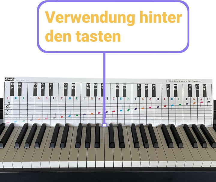 Klavier- und Keyboard-Notentabelle, kompletter Klaviermusikunterricht mit Farbnoten, Handbuch 1 und