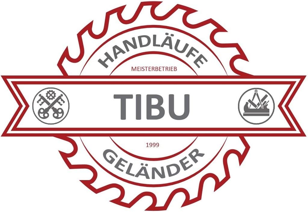 TIBU Edelstahl Geländer mit Holz Buche Handlauf 0,6 - 5 m Länge Treppengeländer Innen, Variante: mit