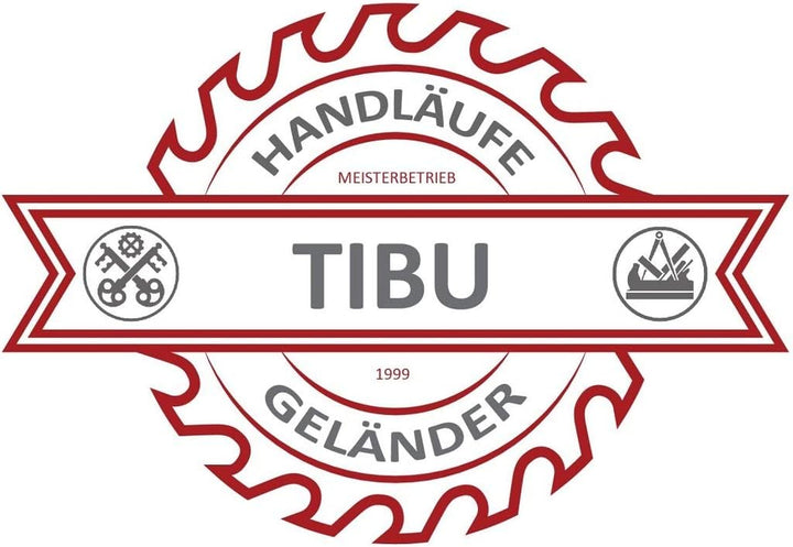 TIBU Edelstahl Geländer mit Holz Buche Handlauf 0,6-5 m Länge Treppengeländer Innen, Variante: mit 3