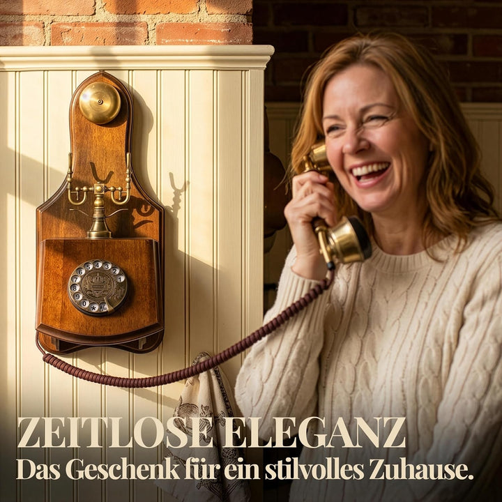 Opis 1921 Cable - Modell D - Wandtelefon Retro/Altes Telefon mit Wählscheibe/Festnetztelefon Retro/A