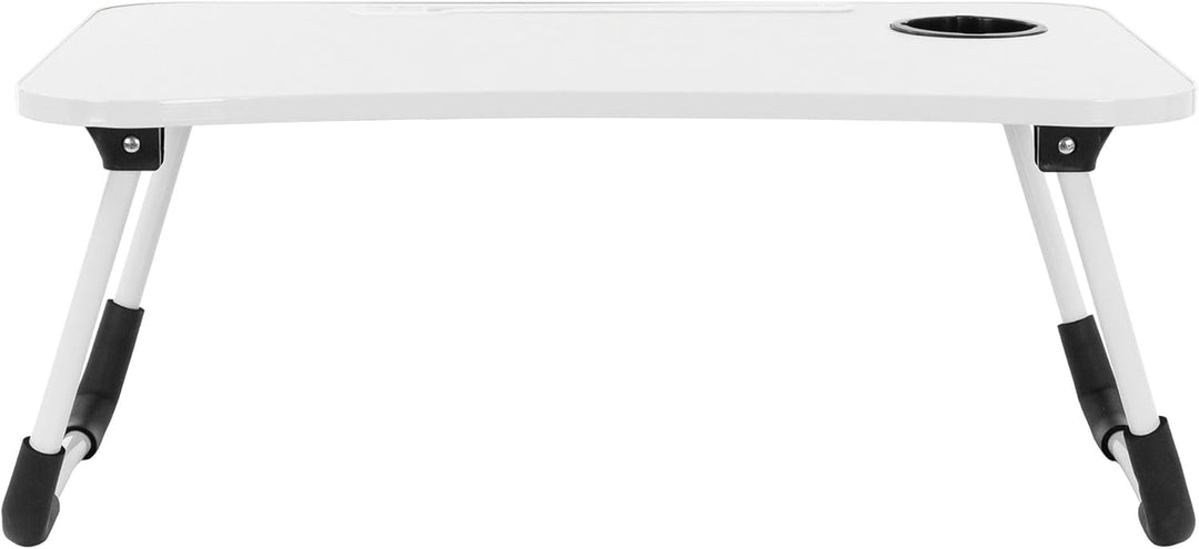 ML-Design Laptoptisch fürs Bett/Sofa, Weiss, 60x40 cm, Betttisch klappbar, Notebook Tisch mit 4 USB