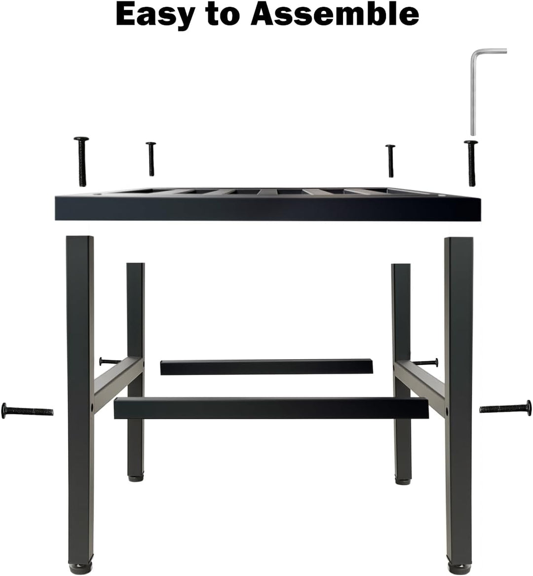 Metall Pflanzenständer, 46cm Schwarz Schwerlast Blumenständer Blumenhocker Pflanzenhocker,Rostfest B