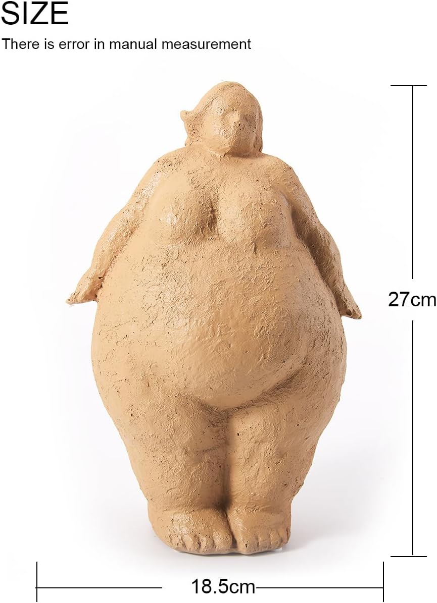 Amoy-Art Frau Skulptur Figuren Modern Dekor Statue Wohnzimmer Kunst Arts Polyresin Geschenk Braun 27