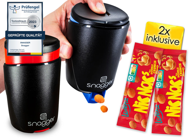 snagger (Doppelpack) - Der Snackspender / saubere Hände beim snacken / geeignet für Erdnüsse, NicNac