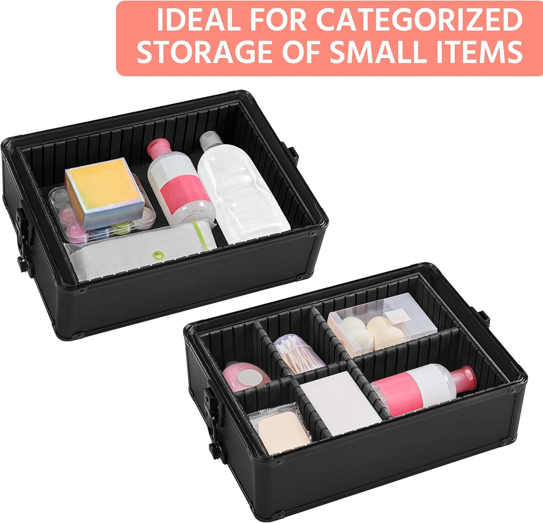 Yaheetech Alu Make-up Koffer Trolley 4-in-1 Kosmetikkoffer Beauty Case Transportkoffer 34 x 25,5 x 8