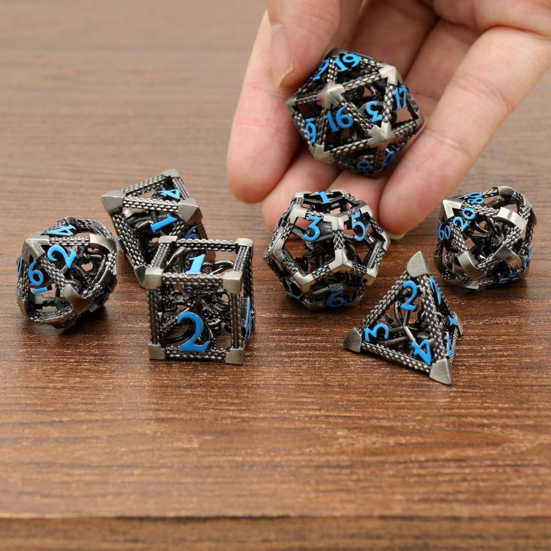 DND Würfelset Rollenspiel, Polyedrische Würfel Set D&amp;D Würfel Set Metall ZHOORQI 7 Stück Der Cthulhu