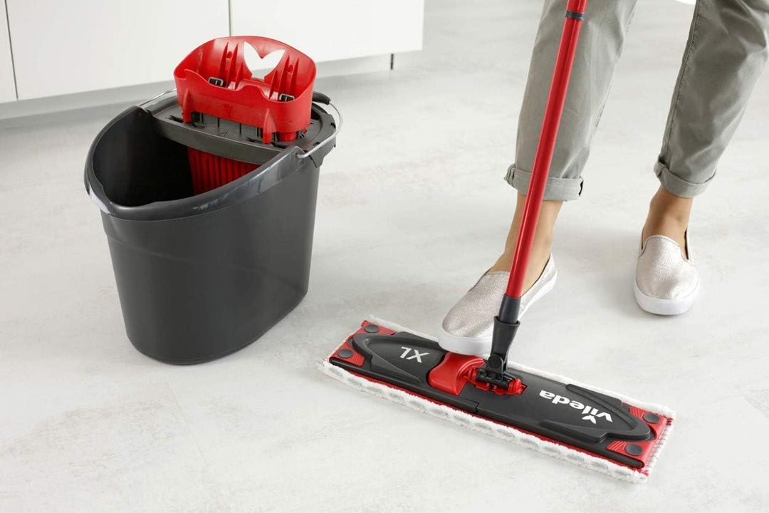 Vileda ULTRAMAX XL Bodenwischer Komplett-Set mit Eimer, Rot Schwarz Alt