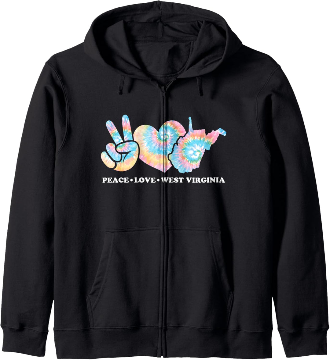 Peace Love West Virginia Kapuzenjacke