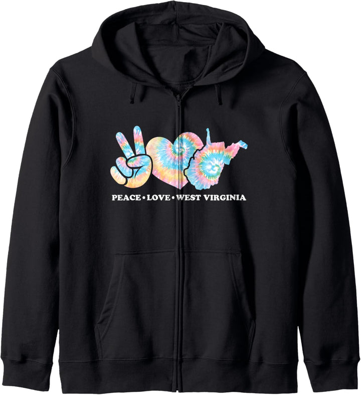 Peace Love West Virginia Kapuzenjacke