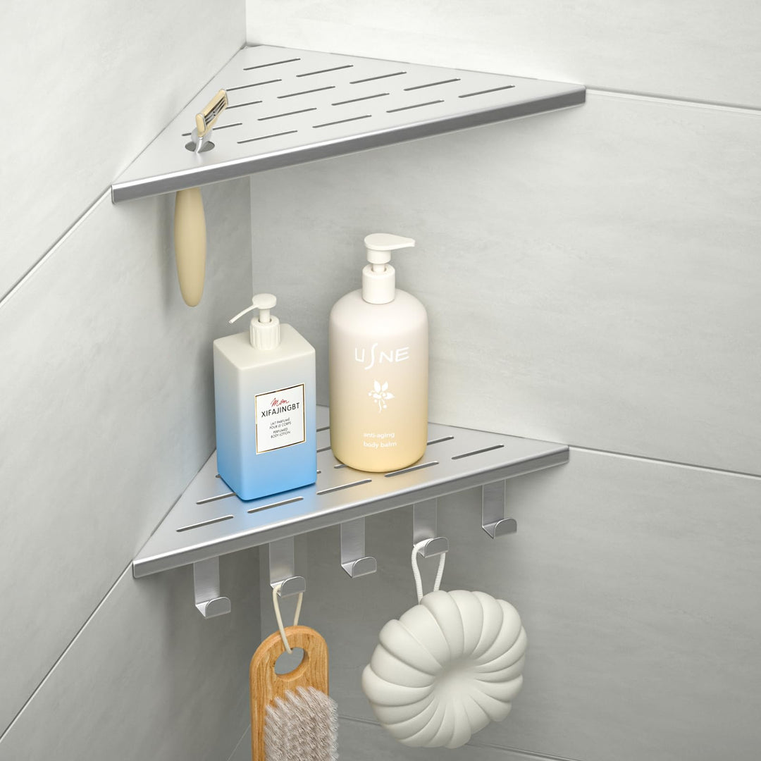 Eck-Duschregal Edelstahl 304,Eckregal Dusche 25.4cm,Duschablage Ecke für Badrenovierung,Eckablage Du