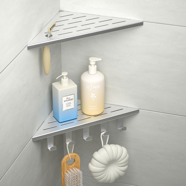 Eck-Duschregal Edelstahl 304,Eckregal Dusche 25.4cm,Duschablage Ecke für Badrenovierung,Eckablage Du