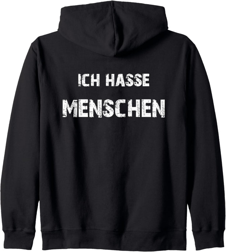 Ich Hasse Menschen Spass Statement Für Sie & Ihn Trend Spruch Kapuzenjacke