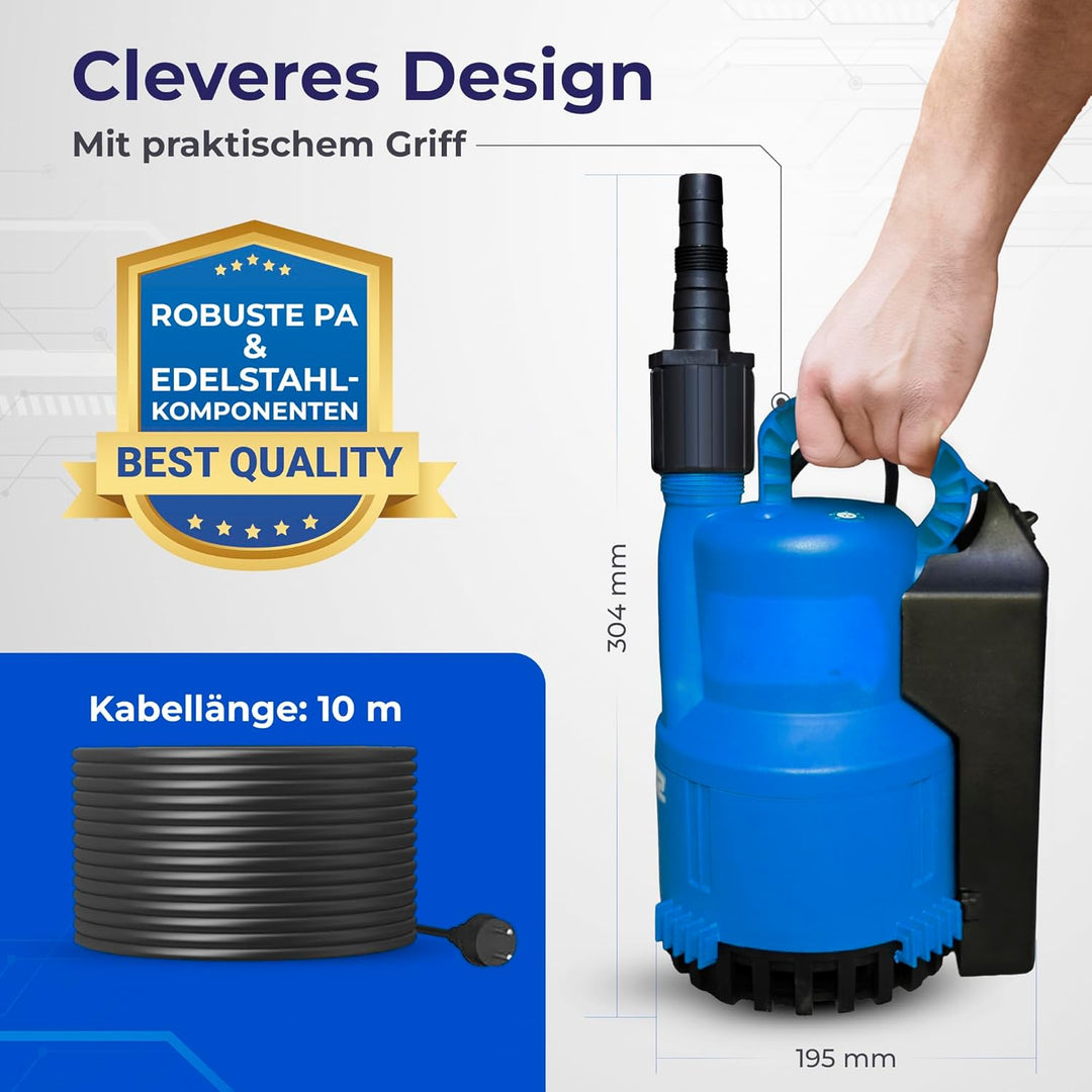Schmutzwasserpumpe ABS Robusta 300 bis 13.800 Liter/Stunde max. 8,6m Förderhöhe Flachabsaugung bis 3