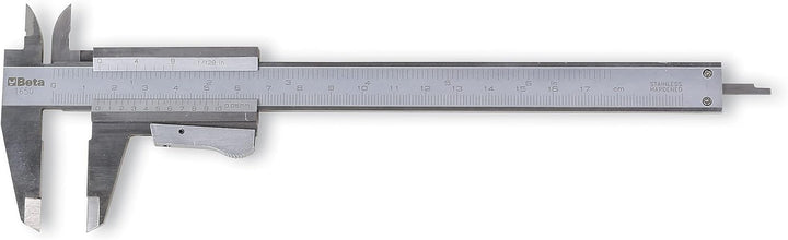 Beta 1650 Präzision Schieblehre 1/20 mm, Messchieber analog (Tool aus Metall, zweiseitiges Werkzeug