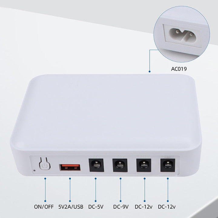 Eujgoov Mini UPS Battery Backup Unterbrechbar Stromversorgung 7500mah für Router Modem Home Office (