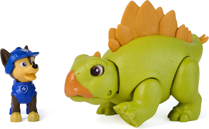 PAW PATROL: Der Dino Film, Roaring Pups, Chase-Figur & Stegosaurus-Dino, der durch Bewegung mit real